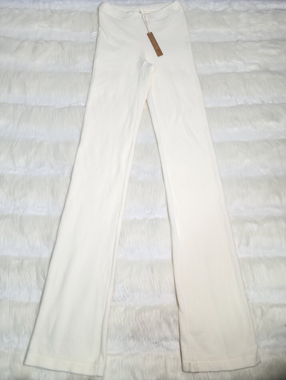 SKIMS Fleece Lounge Pants White Ecru Women XS NEW